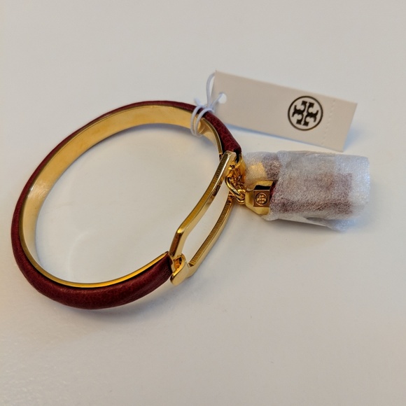 *NWT* Tory Burch tassel/leather/16k gold bracelet - Picture 2 of 8
